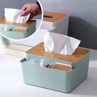 Tissue Box Holder Bamboo Cover Toilet Paper Box Napkin Holder Case Tissue Paper Dispenser Paper Towel Storage Box Tissue Boxes Tissue Holders