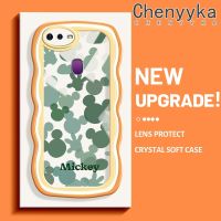 เคส Chenyyyka สำหรับ OPPO F9 F9 Pro U1 Realme A7x 2 Pro เคสเต็มจอ Mickey Head ดีไซน์ใหม่ขอบครีมลายคลื่นกันกระแทกแบบใสเคสมือถือโปร่งใสลายกล้องถ่ายรูปฝาครอบป้องกันที่เรียบง่ายและอ่อนโยน