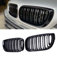 ตะแกรงไตด้านหน้าสีดำเงาเตียงคู่ฝากระโปรงรถแข่งสำหรับ BMW 3 Series E46 4ประตู2002-2005อะไหล่รถยนต์