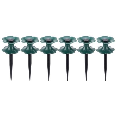 6 Pack Garden Hose Guide Spike,Duty Dark Green Spin Top, Keeps Garden Hose Out of Flower Beds, for Plant Protection