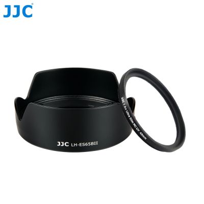 หมวกกล้อง ES-65B JJC ใช้ได้กับ Canon RF ขนาด50มม. F1.8 STM สำหรับ EOS R10 R8 R7 R6 R5 Ra R RP R50ที่มีที่กรองรังสียูวี43มม.