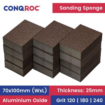 12 Pieces 70x100x25mm Sanding Sponges Alumina Oxide Sanding Blocks Hand Abrasive Tool Grit 120