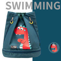 Waterproof Swimming Bag Nylon Cartoon Beach Backpack Wet And Dry Travel Bagpack With Independent Shoes Bag For Children