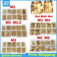 ✒ Brass Hot Melt Insert Nuts Heating Molding Thread SL-type Double Twill Injection Knurled Nut Assortment Kit M2 M2.5 M3 M4 M5 M6