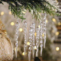 【 Yhdecor 】5/12Pcs โปร่งใส Icicle อะคริลิคชุดตกแต่งคริสต์มาสสำหรับ2023 Xmas Party อุปกรณ์ตกแต่งต้นคริสต์มาสเครื่องประดับจี้ตกแต่งบ้าน01