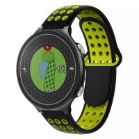 สำหรับวิธีการ Garmin S6สายนาฬิกาข้อมือซิลิโคนระบายอากาศสองเจาะรูสี (สีดำ + สีเหลือง) (ขายเอง)