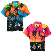 Size S XL Hawaiian Shirt เสื้อเชิ้ตฮาวาย Colorful Coconut Shade Holiday รุ่น HW257