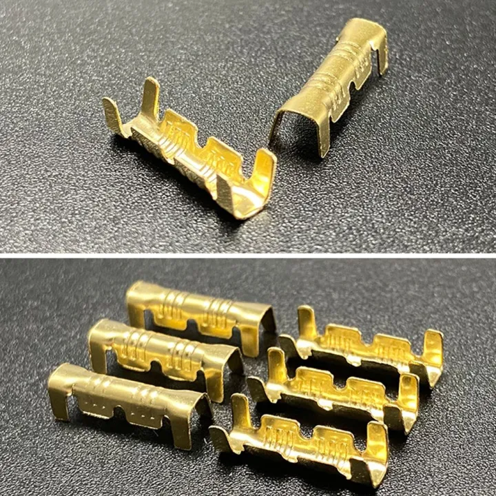 OKDEALS Wire Harness Cold Terminal 50/100/200pcs Gold Color Connector 0 ...