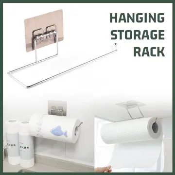 1pc Under Cabinet Paper Towel Holder Roll Paper Rack Organizer for Kitchen  Tools