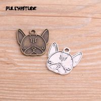 8PCS 23x23mm New Product Two Color Lovely Dog Charms Animal Pendant Jewelry Metal Alloy Jewelry Marking