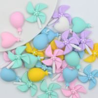 Kawaii Baby Shower Decoration Flatbacks,Resin Balloon Pinwheel Scrapbooking Embellishment Supplies DIY Crafts Party Decorating