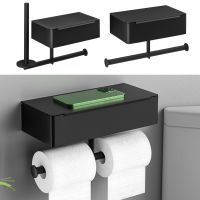 Large Toilet Paper Holder Wall-Mounted Paper Roll Holder With Storage Box Toilet Organizer Phone Stand Bathroom Accessories Toilet Roll Holders