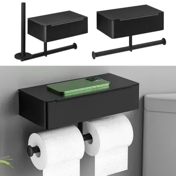 Large Toilet Paper Holder Wall-Mounted Paper Roll Holder With