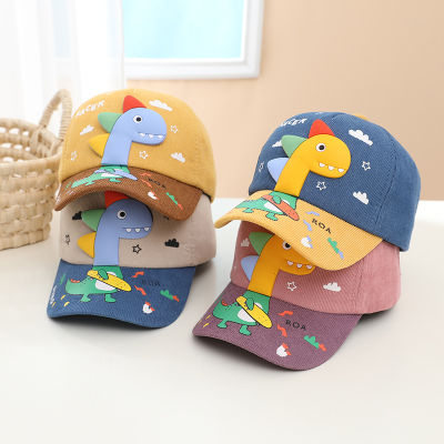 การ์ตูนไดโนเสาร์หมวกเบสบอลเด็กขอบนุ่ม2-5Y หมวกแบบมีที่บังแสงสำหรับฤดูหนาวเด็กผู้ชายเด็กผู้หญิงหมวกบังแดดกลางแจ้ง
