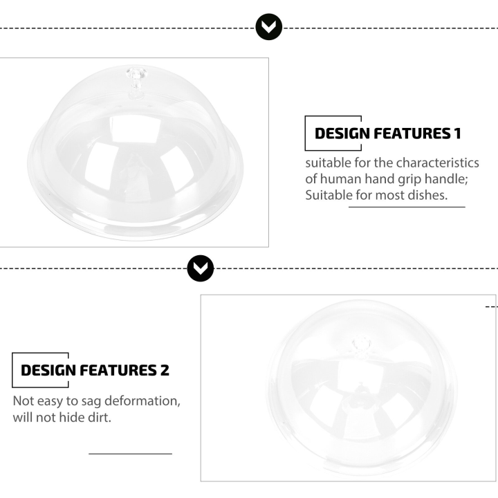 ฝาครอบอาหารโปร่งใสโดมเต็นท์จานมืออาชีพจานฝาเค้กยืนนำมาใช้ใหม่
