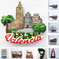 Spanish Tourist fridge magnets Souvenirs Valencia Cathedral 3d Resin Magnetic Magnet Refrigerator Stickers Collection Gifts