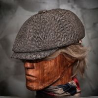 Vintage Newsboy Cap T Wool Bakerboy หมวกแปดเหลี่ยม Unisex Beret Chirstmas Gift