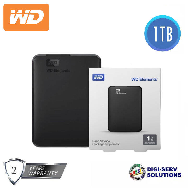 WD Elements 1TB Portable External Hard Drive (WDBUZG0010BBK-WESN), USB ...