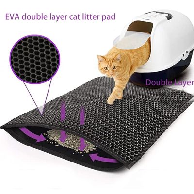 [pets baby] กล่องสองชั้นเสื่อรองที่เก็บขี้แมวสัตว์เลี้ยงกันน้ำแผ่นกันลื่นเตียงซักได้เตียงแมวสะอาดเสื่อ-Aliexpress