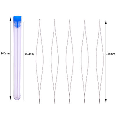 5-26Pcs/ขวดสแตนเลสสตีลBig Eyeโค้งเข็มเข็มขวดเกลียวสายไฟPinsสำหรับลูกปัดDIYการทำเครื่องประดับเครื่องมืออุปกรณ์เย็บผ้า