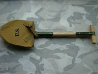 WW2 US STYLE M1910 T-HANDLE SHOVEL SPADE WITH CANVAS COVER POUCH SOLDIER MILITARY FIELD EQUIPMENT WAR REENACTMENTS