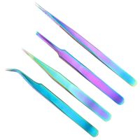 【cw】 1pc Volume Lash Straight Curved Chameleon Nipper Picker Rhinestone Eyebrow Makeup Forceps