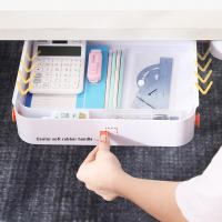 Self Stick Pencil Tray Desk Table Storage Drawer Organizer Box Under Desk Stand Self-adhesive under-drawer storage box #1