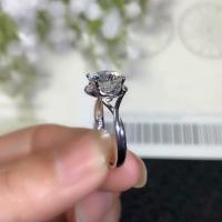 moissanite New ring 925 Sterling silver beautiful color sparkling 1 carat 2 Carat Diamond moissanite