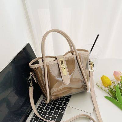 【Hot Sale】 women 2022 new summer Messenger niche design jelly bag sweet and cool portable white non-collision shoulder