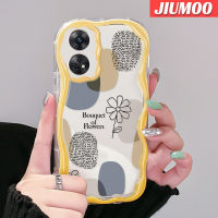 JIUMOO เคสสำหรับ OPPO Reno 8 T 5G Reno8 T A1 Pro Reno 8 5G Reno 8 5G เคสเนื้อครีมลายเรียบง่ายเคสนิ่มกันกระแทกเคสโทรศัพท์โปร่งใส TPU เจลซิลิกาแบบใสป้องกันการตกหล่นฝาครอบป้องกันเลนส์กล้องถ่ายรูป