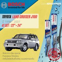 [BOSCH CLEAR Advantage] ใบปัดน้ำฝน BOSCH ก้านอ่อน คู่หน้า 22+24 Hook สำหรับ TOYOTA LAND CRUISER (J100) VX100 , UZJ100 year 1998-2007 เล็กซัส แอลเอ็กซ์ ปี 98,99,00,01,02,03,04,05,06,07,41,42,43,44,45,46,47,48,49,60