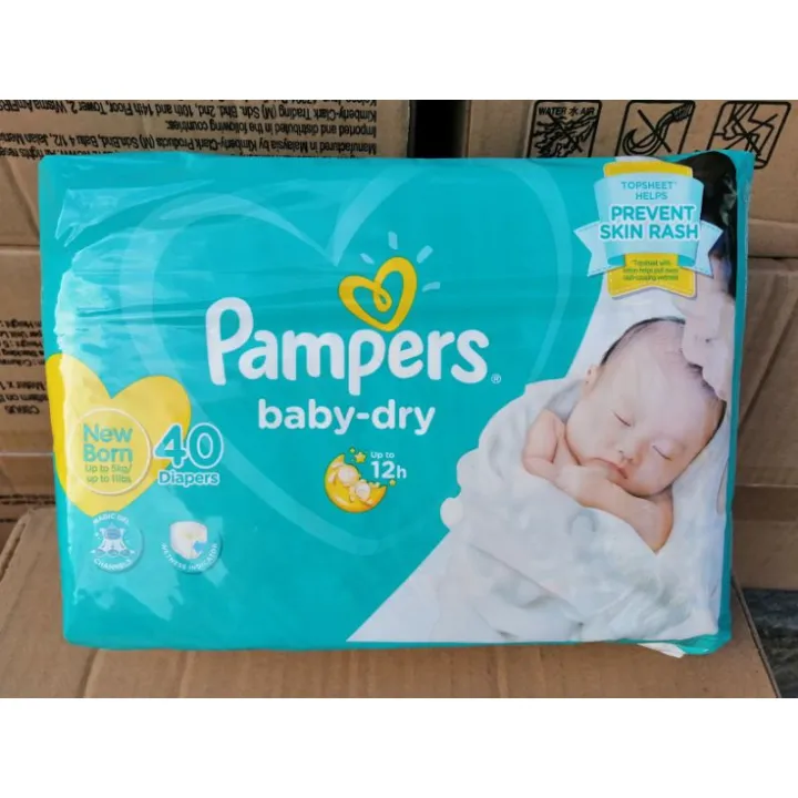 Pampers Baby Dry Tape Newborn with RASH SHIELD 40 pcs Lazada PH