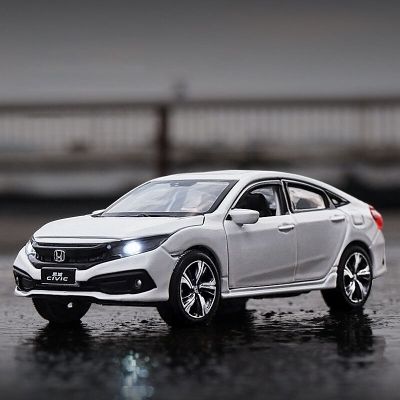 1/32 Honda Civic Mainan โมเดล Logam Mobil Logam Campuran Die Cast Suara Cahaya Miniatur Mainan Kendaraan Unak-Anak Dekorasi Hadiah