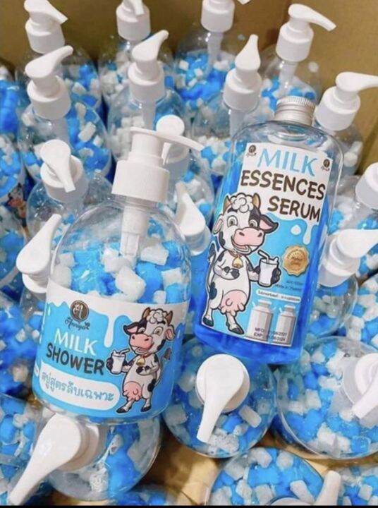 สบู่สูตรลับเฉพาะ-น้ำนม-milk-shower-milk-essenec-serum-500ml