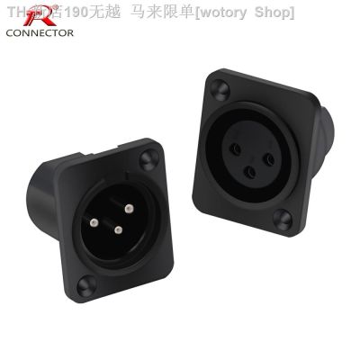 【CW】♘☃  1xMale   1xFemale Plug Socket 3Pin Male Plug Female Socket Panel Mount Chassis 3Pins