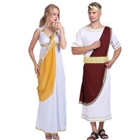 ❤ชุดฮาโลวีนสำหรับผู้ใหญ่❤ ชุดเทพธิดาสาวเอเธนส์ เสื้อคลุมของจักรพรรดิโรมันซีซาร์ คู่ผัวเมียปาร์ตี้คาร์นิวัลแต่งตัว