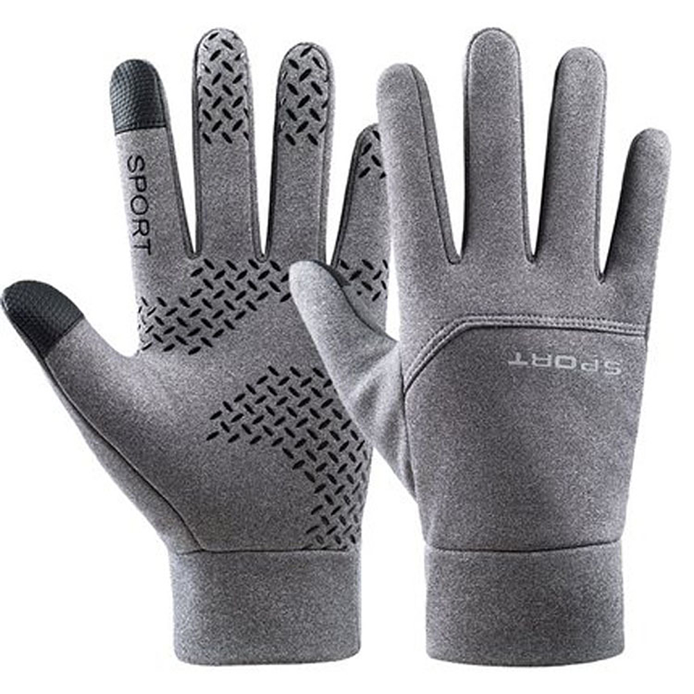 Cycling Bike Winter Windproof Anti-Slip Outdoor Sports Full Finger Gloves Black 