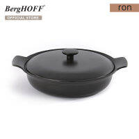 BergHOFF กระทะทรงลึกพร้อมฝาและมือจับเหล็กหล่อ รุ่น Ron ทนทาน 28 ซม.  สีดำ 3900038