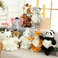 Cute Plush Animals Backpack Kids Kindergarten Boys Girls Stuffed Backpack Leopard Tiger Panda Polar Bear Purse Coin Books Bag