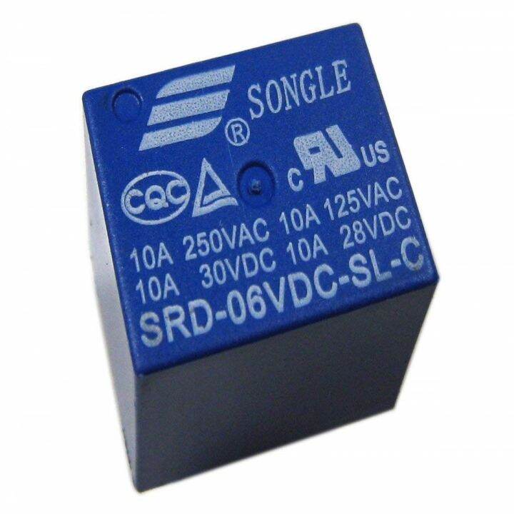 50pcs-6-v-dc-power-relay-srd-06vdc-sl-c-srd-6vdc-sl-c-t73-6v-10a-250vac-5pin-pcb-type-relay-new-and-original-in-stock