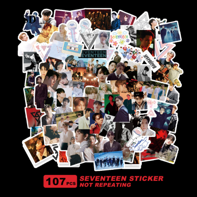 107Pcs/Set Kpop SEVENTEEN Stickers PVC New Classical Album For Fans Gifts Bike Car Luggage Decorative Decals