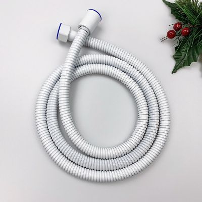 White Stainless Steel Flexible Shower Hose Long Bathroom Shower Water Hose Extension Plumbing Pipe Pulling Tube