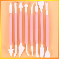 Hassanne 8pcs Double ended sculpting fondant เค้กแกะสลักมีดชุดเครื่องมืออบครัว