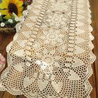 Handmade Crochet Woven Hollow Rectangular Tablecloths Table Runner Desk Cloth