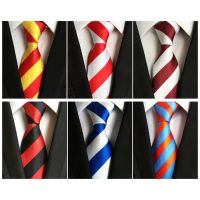 8cm Ties Classic Paisley Striped Neckties Jacquard Silk Men Neck Ties Res Yellow White Wine Black Blue Orange Tie