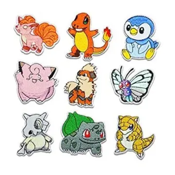 16pcs Pokemon Patch Cloth Pikachu Clothes Stickers Sew on