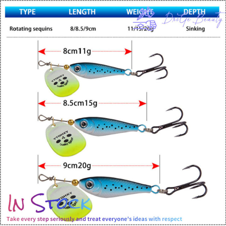 สต๊อกพร้อม-11g15g18g-หมุนโลหะปินเนอร์เหยื่อตกปลาด้วยตะขอแหลมประดิษฐ์ปลอมล่ออุปกรณ์ตกปลา