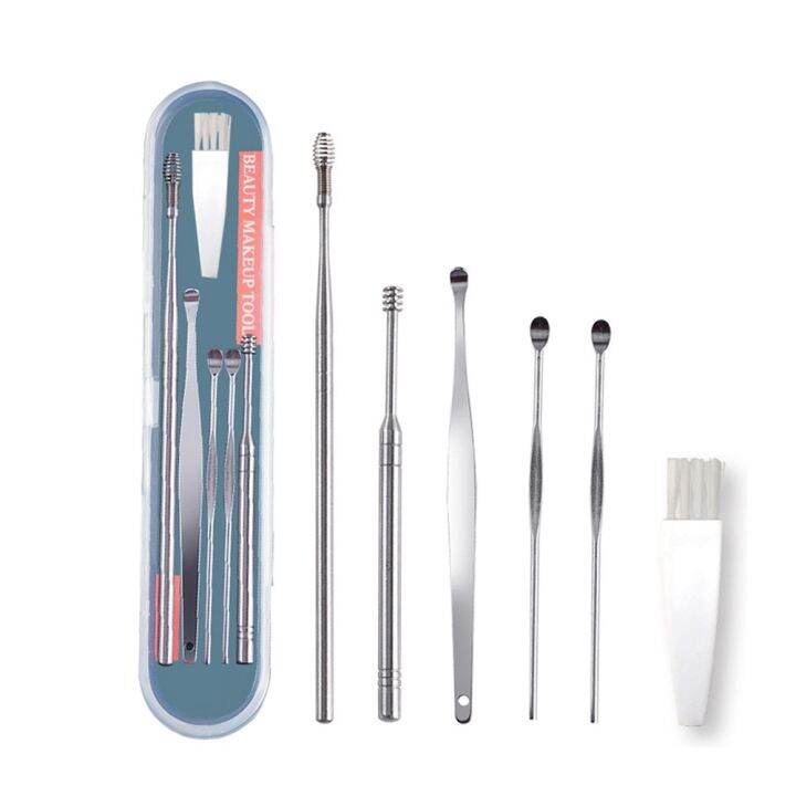 6-in-1-stainless-steel-ear-wax-pick-earwax-removal-kit-ear-cleansing-tool-set-portable-cleaner-earpick-wax-remover-curette-spoon