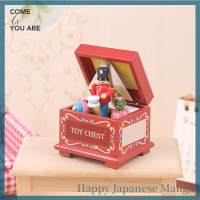 [JP TOY] โมเดลเครื่องเปิดถั่วลายคริสมาสต์กล่องของเล่น1:12บ้านตุ๊กตาของเด็กเล่นสมมติของเล่นตุ๊กตาของตกแต่งบ้าน