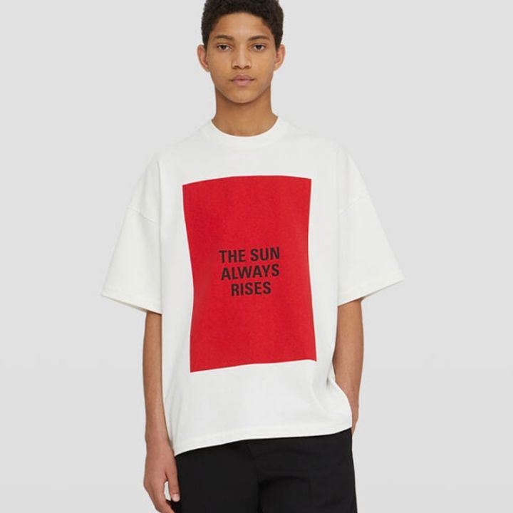 Harga murah t-shirt JIL SANDER 21SS slogan LOGO printed T-Shirts